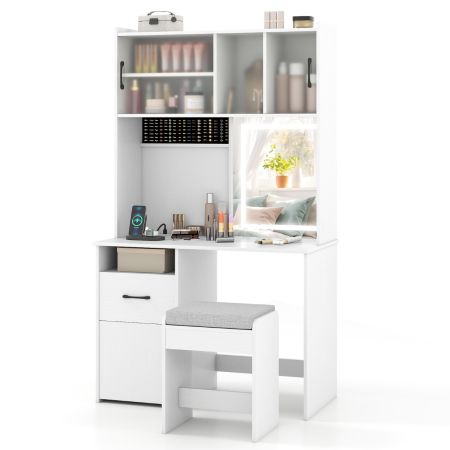 WOLTU Toeletta da Trucco Moderna con Specchiera, Set Tavolo da Trucco