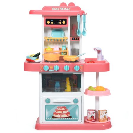 Cucina giocattolo per bambini, Cucina finta con luci suoni acqua e musica, Rosa 