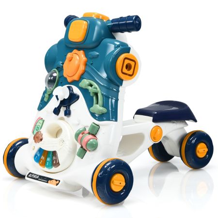 Passeggino Per Bambole In Legno Grigio Crema – Girello Primo Passo Per Bambini 1 Anno+