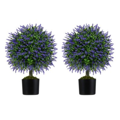 2 alberi di cedro artificiali con picchetto, arbusti