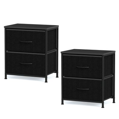 En.casa Set Di 2 Comodini Moderni Minimal, Con Cassetto E Scomparto Aperto, 54x30x40 Cm, Colore Bianco, Stile Scandinavo