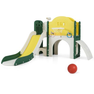 Scivolo per bambini 5 in 1 con canestro da basket scalatore e