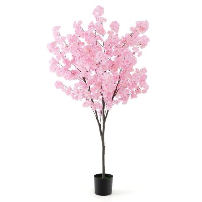 Ramo finto di fiori di ciliegio KATHRIN, fiorito, rosa crema, 65cm