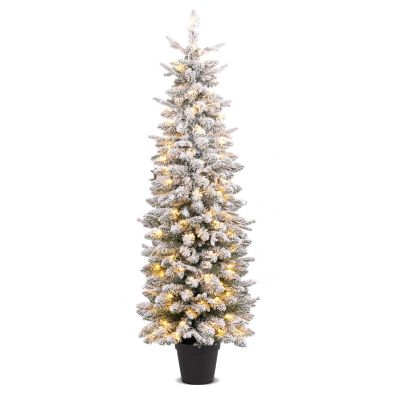 Albero Artificiale Illuminato 180cm Con 96 Luci LED Calde E Bianche Albero Di Betulla Per Natale Pasqua Bianco