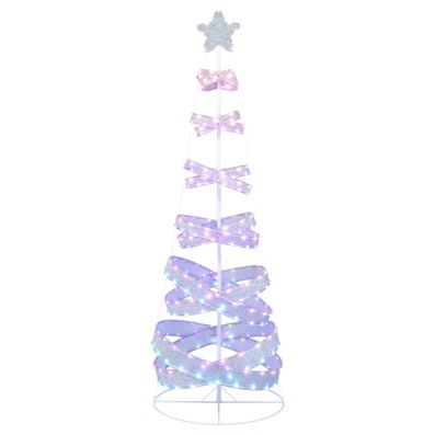GOPLUS Albero di Natale Automatico Verde Luce Bianca Calda LED PVC/PE Supporto in Metallo 210-240cm con pigne (225