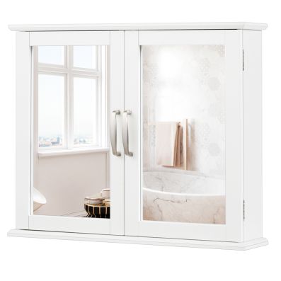 ChooChoo Armadietto Da Parete Per Bagno, Giallo Crema, 61x53x21,8 Cm, 2 Ante E Ripiani Regolabili