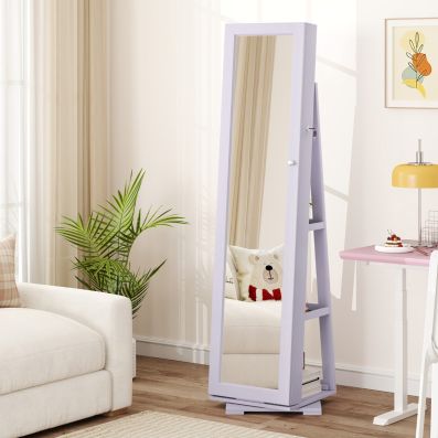 Portagioie Girevole 360° Con 5 Cassetti E Vetro: Organizer Da Tavolo Verticale Con 18 Ganci Per Collane, Bianco