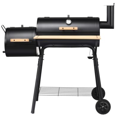 MBY Griglia Affumicatore A Carbone Con Focolare Offset - Barbecue Portatile In Acciaio Con Ripiani, Per Cucina All'Aperto, Campeggio E Tailgating