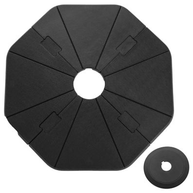 Base Per Ombrellone A Sbalzo 4 Piatti - Pesi Riempibili Con Acqua O Sabbia, 88kg, HDPE, 96,5cm - 2
