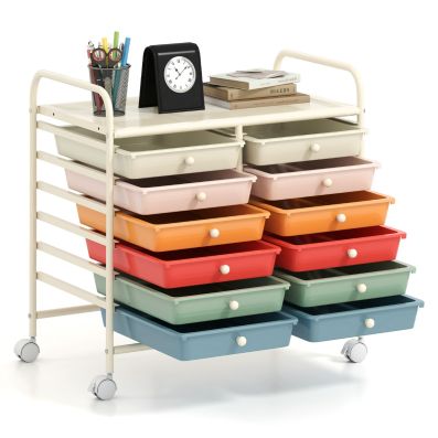 VidaXL Carrello Portaoggetti XXL con 15 Cassetti Nero in Plastica