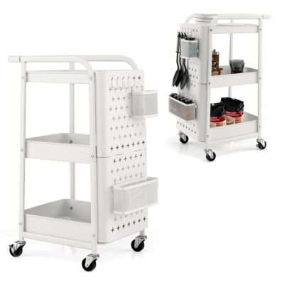 Carrello Cucina Multiuso Bianco 4 Ripiani Rotelle Girevoli Portaoggetti Scaffale 65626159