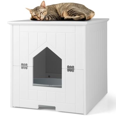 COSTWAY Casetta per il Gatto, Casa di Design per Gatti, Casetta Funzionale  per Gatti, 51 x 48 x 46 cm (Bianco) : : Prodotti per animali  domestici