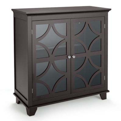 KUAKE Credenza, 130 x 40 x 80 cm, cassettiera con ante scorrevoli in vetro e credenza LED in legno, armadietto da cucina, armadio multiuso per soggiorno, camera da letto, corridoio (nero