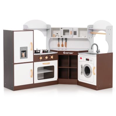 HOMASIS Cucina in Legno per Bambini con Luci e Suoni