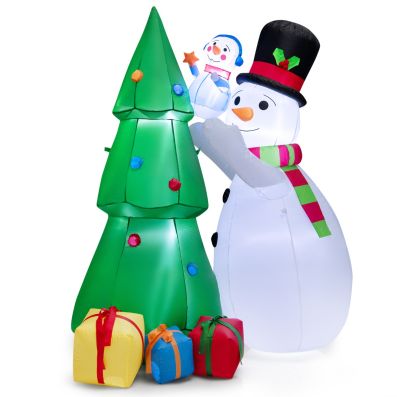 Pupazzo Di Neve Gonfiabile Gigante 1,2m Con Luce LED Integrata – Decorazioni Natalizie Da Esterno/interno