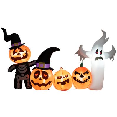 Gonfiabile di Halloween tre Fantasmi bianchi con zucca, Decorazione con