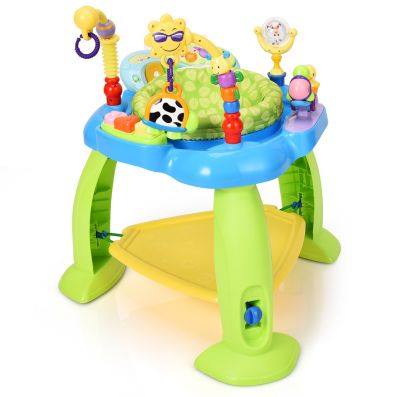 Girello 5 in 1 per Bambini, Velocità Regolabile Multifunzione con Giocattoli Montessori e Musica, Primi Passi Montessori Regalo per Bambini e Bambine dai 6 Mesi in Su