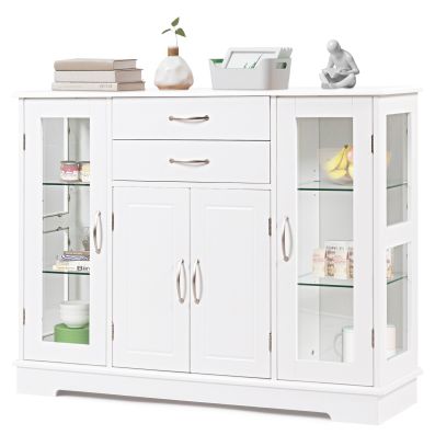 Mufico Tavolo consolle rustico, marrone, 80 x 35,1 x 88 cm, tavolo da ingresso con 2 armadietti, mobile da bar, divano, credenza buffet per cucina, corridoio
