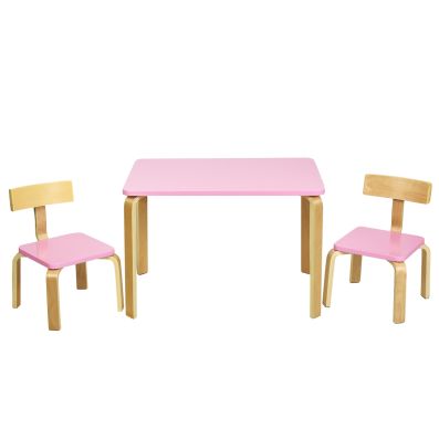 Zerone- Set di tavolo per studio bambini con sedie per casa ufficio rosa scuola materna 2 colori a scelta 