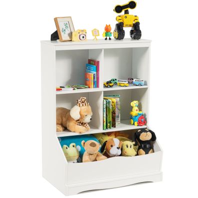 Organizer Per Giocattoli Per Bambini Con 7 Cassetti E Armadio - Scaffale In Grigio/Bianco Con Contenitori In Plastica Rimovibili - 5