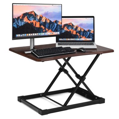 Alzata Per Scrivania Spaziosa Per Doppio Monitor Con Altezza Regolabile Postazione Di Lavoro Ergonomica Nero