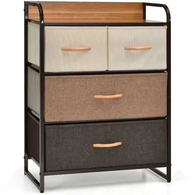 pro.tec] Cassettiera Mobiletto con 4 Cassetti in Tessuto 95 x 45 x 30 cm Organizzatore Comò con