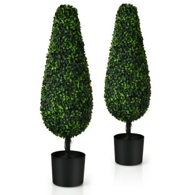momoplant Set di 2 alberi di bosso artificiale in vaso, 90 cm