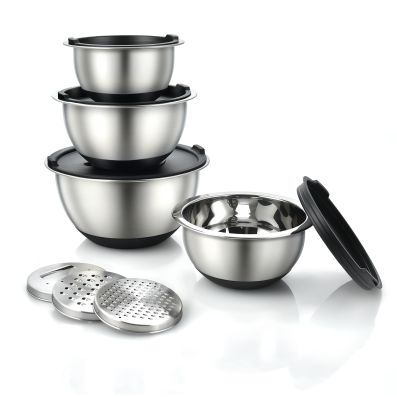 Set Di 10 Ciotole In Acciaio Inox Con Coperchi Ermetici, 5 Dimensioni Da 1 A 5 Quart, Impilabili, Per Cucina E Dispensa, Blu