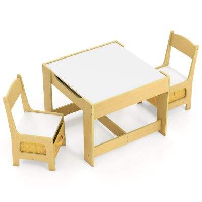 COSTWAY Set Tavolo E 2 Sedie Per Bambini In Plastica Verde - Mobiletto Per Asilo E Cameretta, 76x54,5x49,5 Cm, Portata 50 Kg, Facile Da Montare E Pulire, Per 1-7 Anni