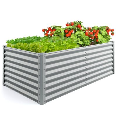 Letti da giardino rialzati zincati 9 in 1 per esterni, 8 × 2 × 2,1,5