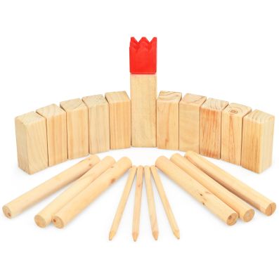 MISTER GADGET, MG3510, Scopri Il Gioco del Kubb, Un Gioco scandinavo in Legno di qualità, Perfetto per Ore di Divertimento all'aperto Durante Feste, Picnic o giornate in Spiaggia