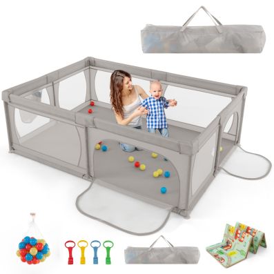 Box Per Neonati Jungla 150x180 Cm: Recinto Pieghevole Con Tappeto Imbottito E 2 Anelli - 3