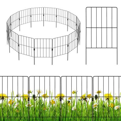 Recinzione Da Giardino In Metallo – 10 Pannelli Pieghevoli, Antiruggine, Per Aiuole E Animali