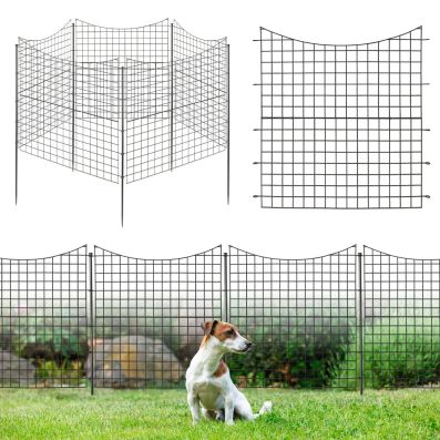 Recinzione da giardino in metallo con cancello, 71,1 cm di altezza x 3