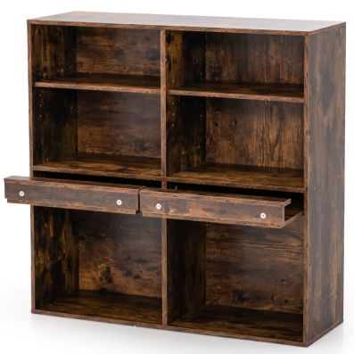 Libreria 49,5 x 23 x 106 cm con 7 scomparti, libreria verticale e orizzontale, mobile contenitore in legno per camera da letto, ufficio | Leroy Merlin