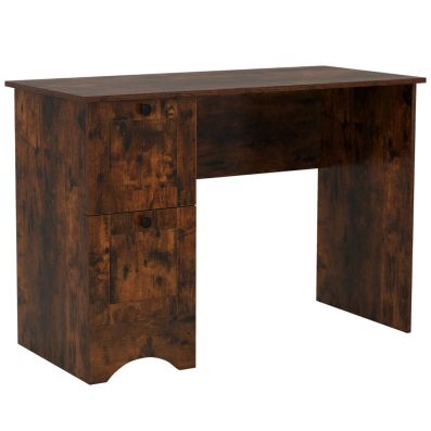 Scrivania In Legno Massello Rustico 140 Cm - Design Industriale Con Gambe In Metallo Per Ufficio, Gaming E Studio - 3