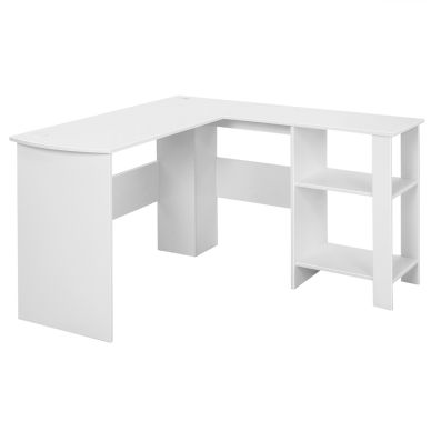 Scrivania A L PRAISUN Con Prese E Luci LED | 2 In 1 (L O Lineare) | Con Cassetti E Supporto Per Stampante - 2