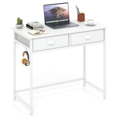 WOHOMO Scrivania per computer pieghevole, scrivania piccola per scrittura, scrivania pieghevole 80 cm, tavolo per laptop salvaspazio, facile da montare, stazione di lavoro per casa e ufficio, nero