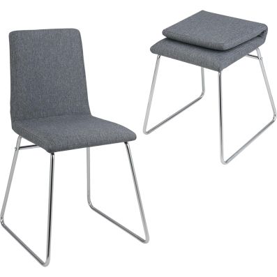 Set di 2 sedie da pranzo, sedia imbottita con schienale per soggiorno, gambe in metallo dorato, nero