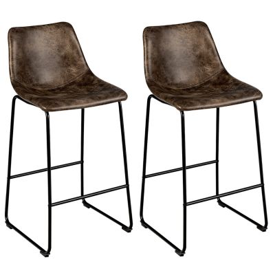 Cozyman Set Di 3 Sgabelli Da Bar 67,3 Cm – Imbottiti, Con Schienale Largo In Ecopelle, Gambe In Legno Massello, Stile Mid-Century, Nero