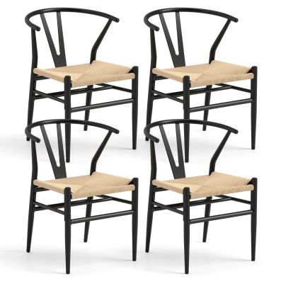ALISH Poltrona Imbottita In Rattan E Legno Massello - Sedia Accento Stile Mid-Century Per Soggiorno, Lettura - Grigio, 1 Pezzo - 3