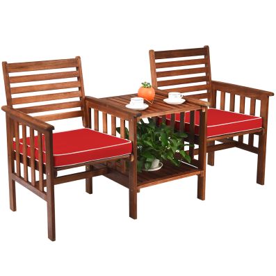 COSTWAY Set Tavolo e Panche da Picnic a 8 Posti, Tavolo da Picnic Rotondo con Foro per Ombrellone, Set Mobile da Campeggio con Gambe in Metallo, per Giardino, Cortile, Campeggio (Bianco