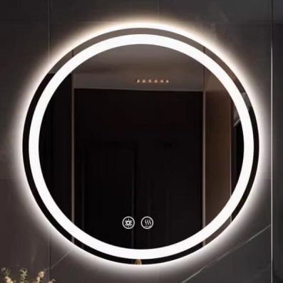 Specchio Da Bagno LED 60x60cm Con Luci Dimmerabili A 3 Colori Funzione Di Memoria Specchio Da Parete Rotondo