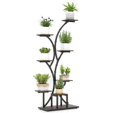 Supporto Per Piante In Metallo Nero 25.4 Cm - 2 Pezzi Con Motivo Monstera - 3