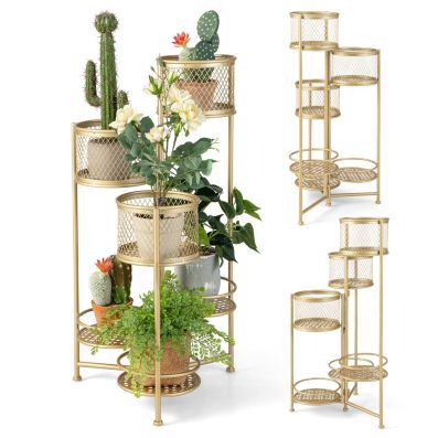 Sunnyglade Supporto per piante in metallo a 3 livelli, supporto