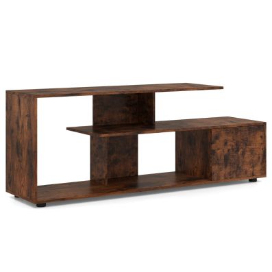 ARTPOWER Mobile TV Moderno 160 Cm (63'') Per Soggiorno - Console Con 2 Antine, 2 Ripiani Aperti E Gestione Cavi - Adatto Per TV 40-65 Pollici, Colore Grigio Scuro