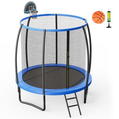 Canestro Da Basket Per Trampolino - Morbido Imbottito, Palline E Kit Pompa, Tabellone Integrato | Di Sicurezza Per Cortile, Il Giardino, Prato, La Palestra, Il Lettino D