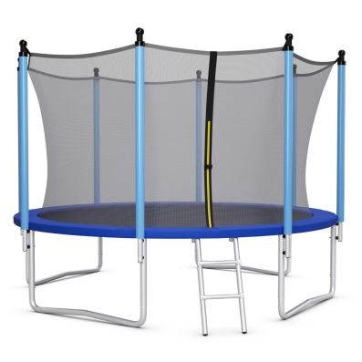 Trampolino Elastico per Bambini,36'' Tappeto Elastico Pieghevole con Maniglie Regolabili e Rimovibili e Cuscinetti di Sicurezza, Portata Massima 60 KG,Trampolino da Giardino Interno ed Esterno,Blu