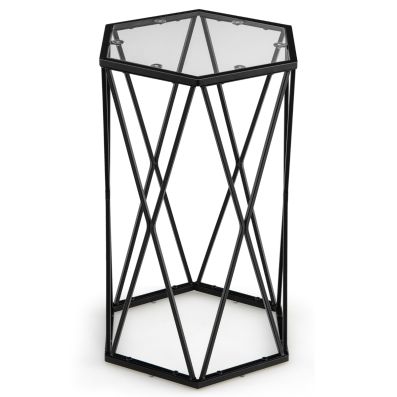Set Di 2 Tavolini In Metallo Con Piano In Vetro Temperato - Design Quadrato 40,6 Cm, Impilabili, Per Esterno E Interno, Balcone E Giardino - Colore Bronzo - 4