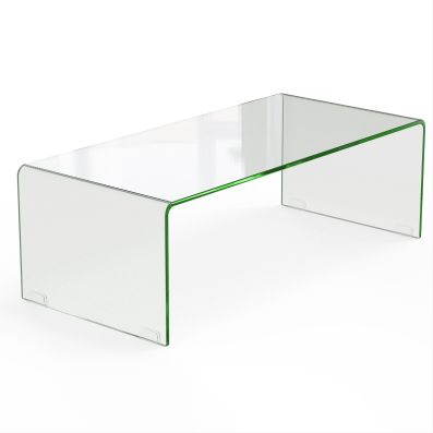 Consolle design in vetro trasparente da ingresso cm 88x44x71h - Colly Shop
